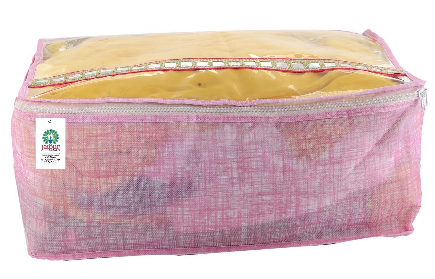 JaipurCrafts 12 Pieces Flowers Print Non Woven Saree Cover Set, Purple (45 x 35 x 23 cm)
