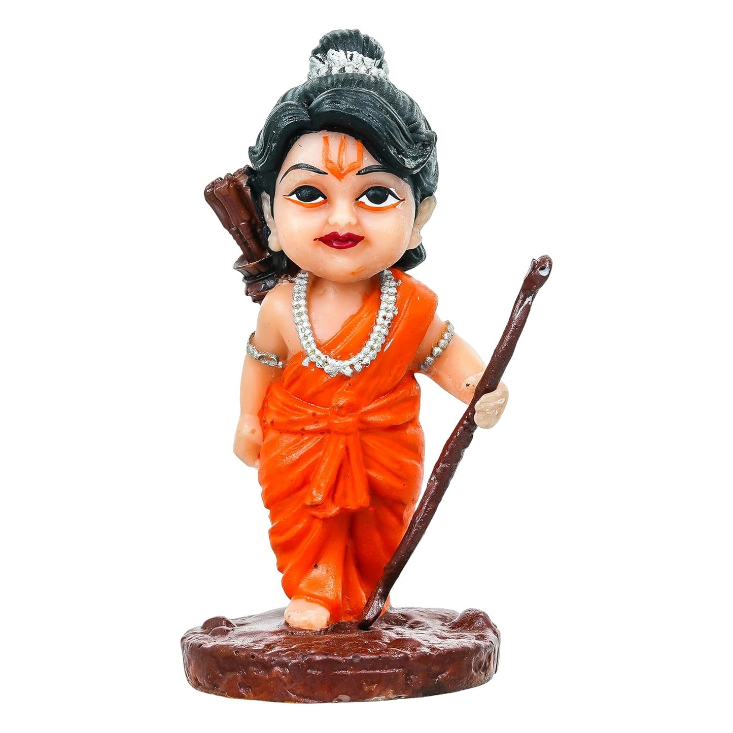 Webelkart Antique Resin Lord Shree Ram Ji Idol Statue for Car Dashbord,Little Ram Ji ki Murti with Dhanush Teer Kaman Figurin for Pooja Room, Cute Ram Ji Ki Murti (4.13" Inches)