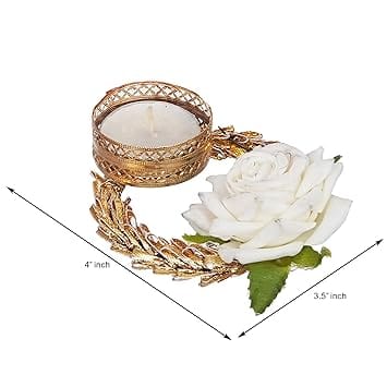JaipurCrafts  Premium Rose Candles Artificial Pack of 7 Tealight Candle Holder for Home Decor Diwali Candles for Decoration| Diwali diyas for Decoration| Diwali Gifting Items (Pack of 7, 8.x 4 Inches)