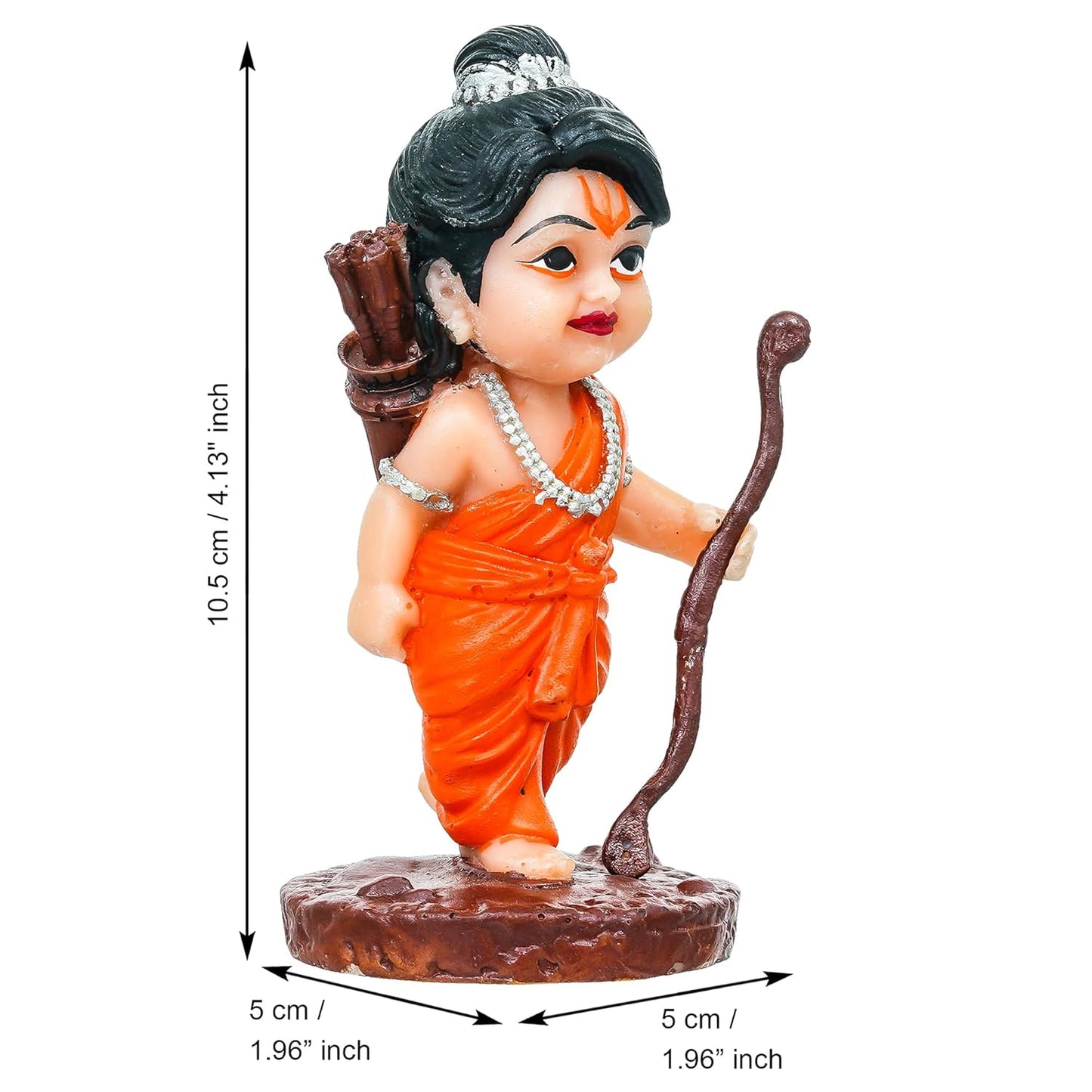 Webelkart Antique Resin Lord Shree Ram Ji Idol Statue for Car Dashbord,Little Ram Ji ki Murti with Dhanush Teer Kaman Figurin for Pooja Room, Cute Ram Ji Ki Murti (4.13" Inches)
