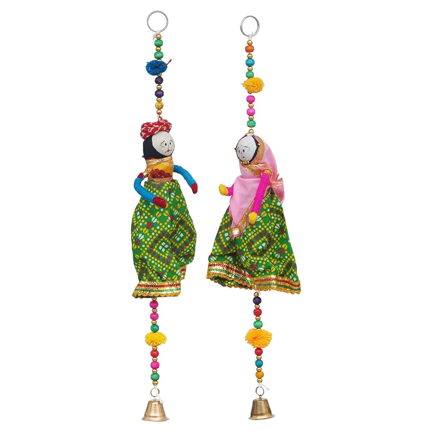 JaipurCrafts Handmade Rajasthani Idol/Door Hangings/Wall Hanging/Home and Office Decor/Home Furnishin Jaipuri Couples (puppetswallhanging-1)