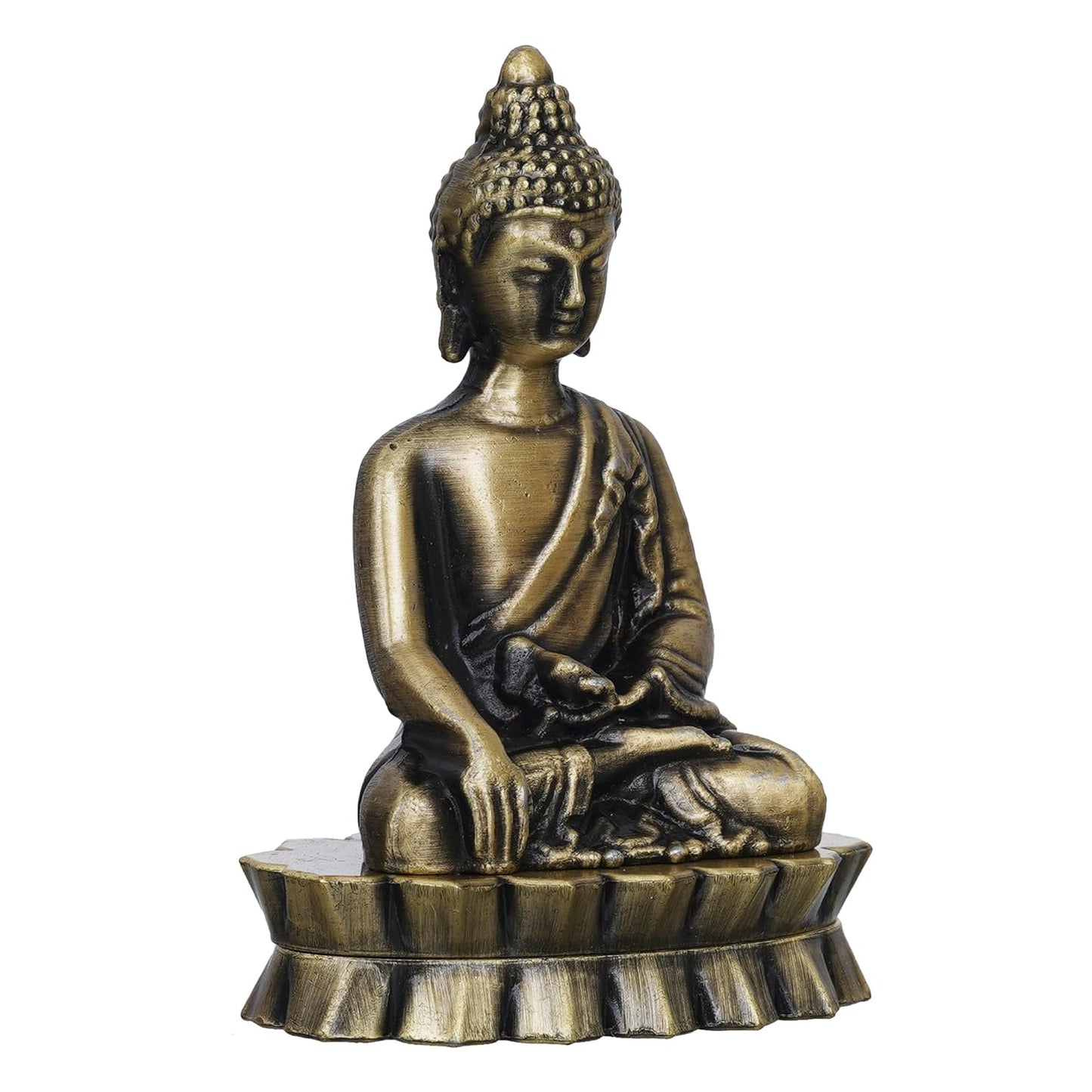 Webelkart Premium Lord Metal Gautam Buddha Statue of Sakyamuni Statue Showpiece for Home/Office Decor |Decorative Items for Home- Car Dashboard Idols (3.5" Inche)