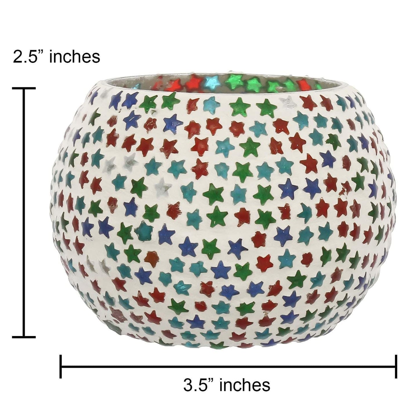 Webelkart Premium Mosaic tealight Candle Holder for Home and Christmas Decorations - (Multi -Pack of 1)- Mix Designs
