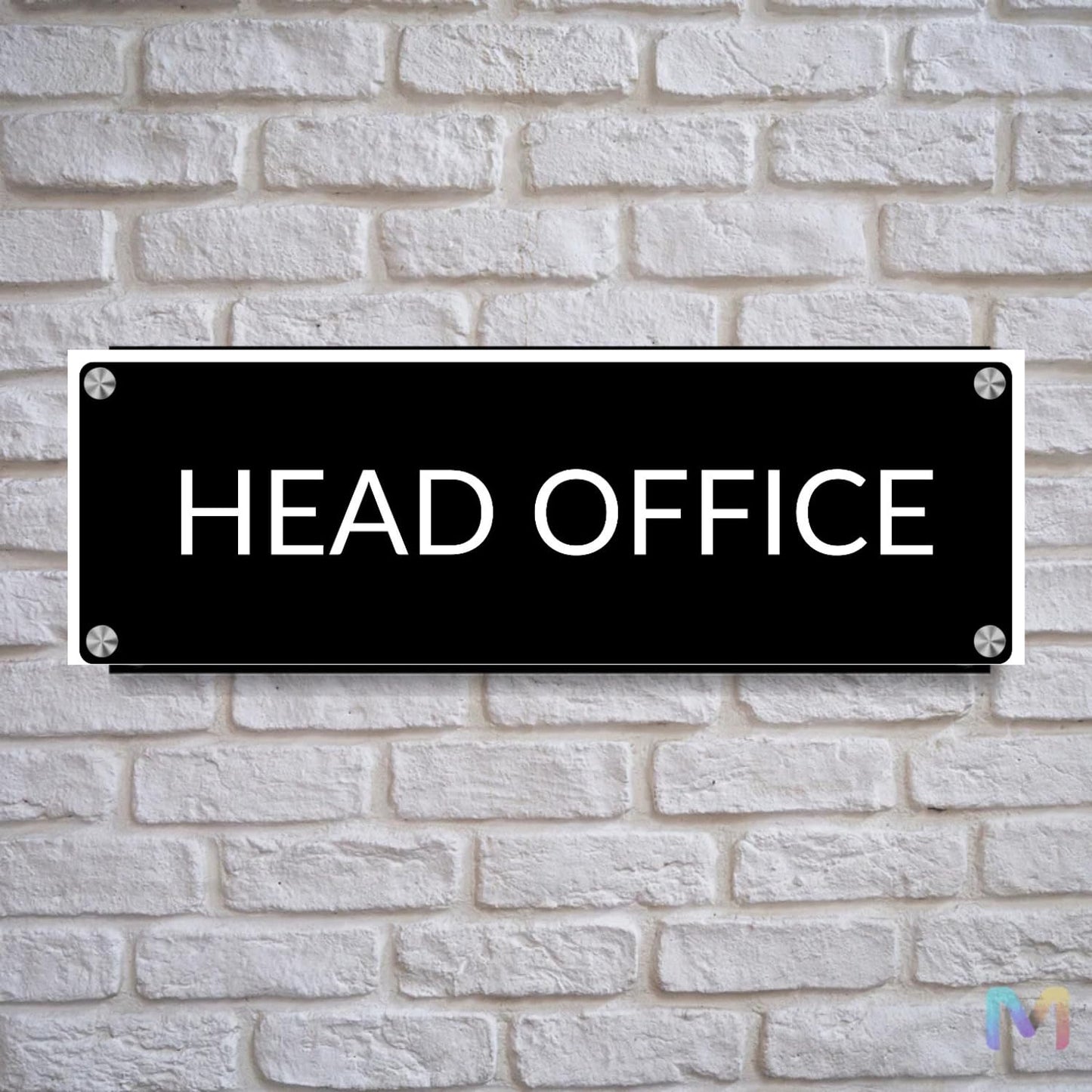 Webelkart Premium Acrylic HEAD OFFICE Name Plate for home and office entrance door, Name Plates for commercial Spaces - 9 x 3 inches