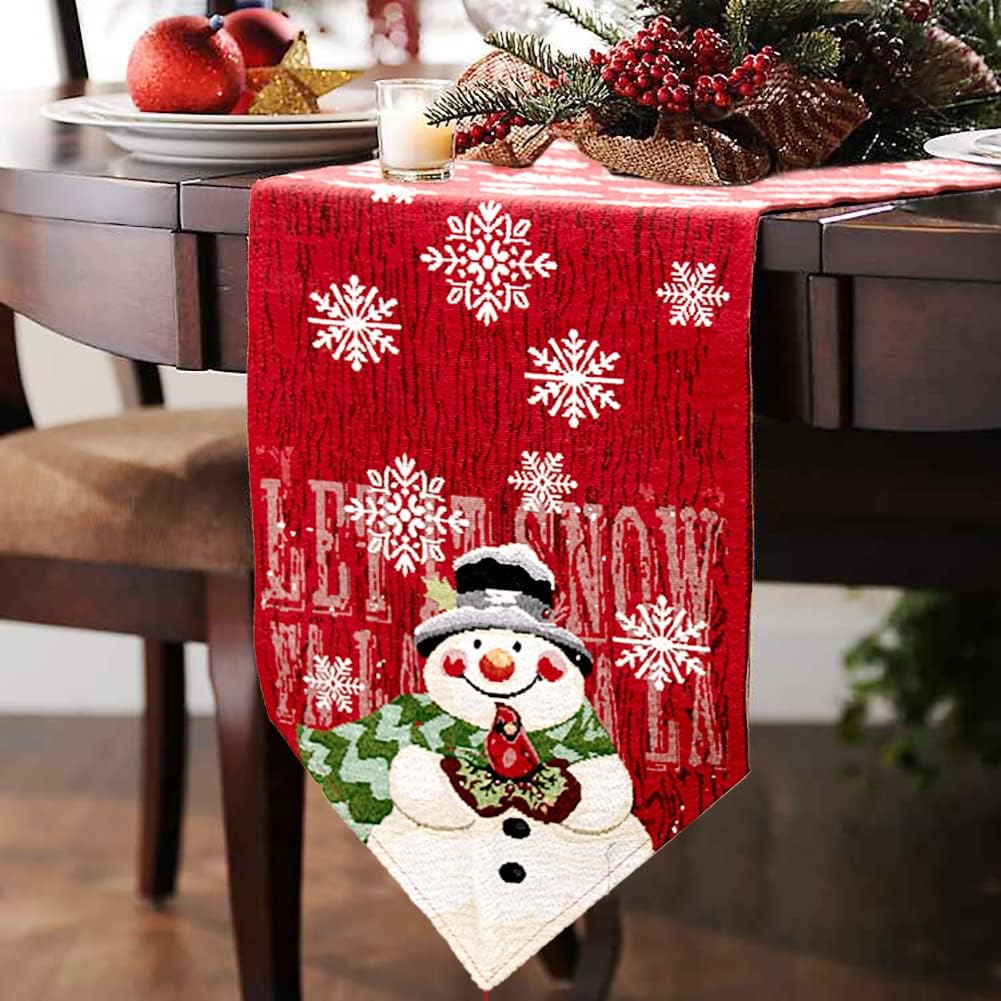 snowman Table Runner Dining Table Decoration