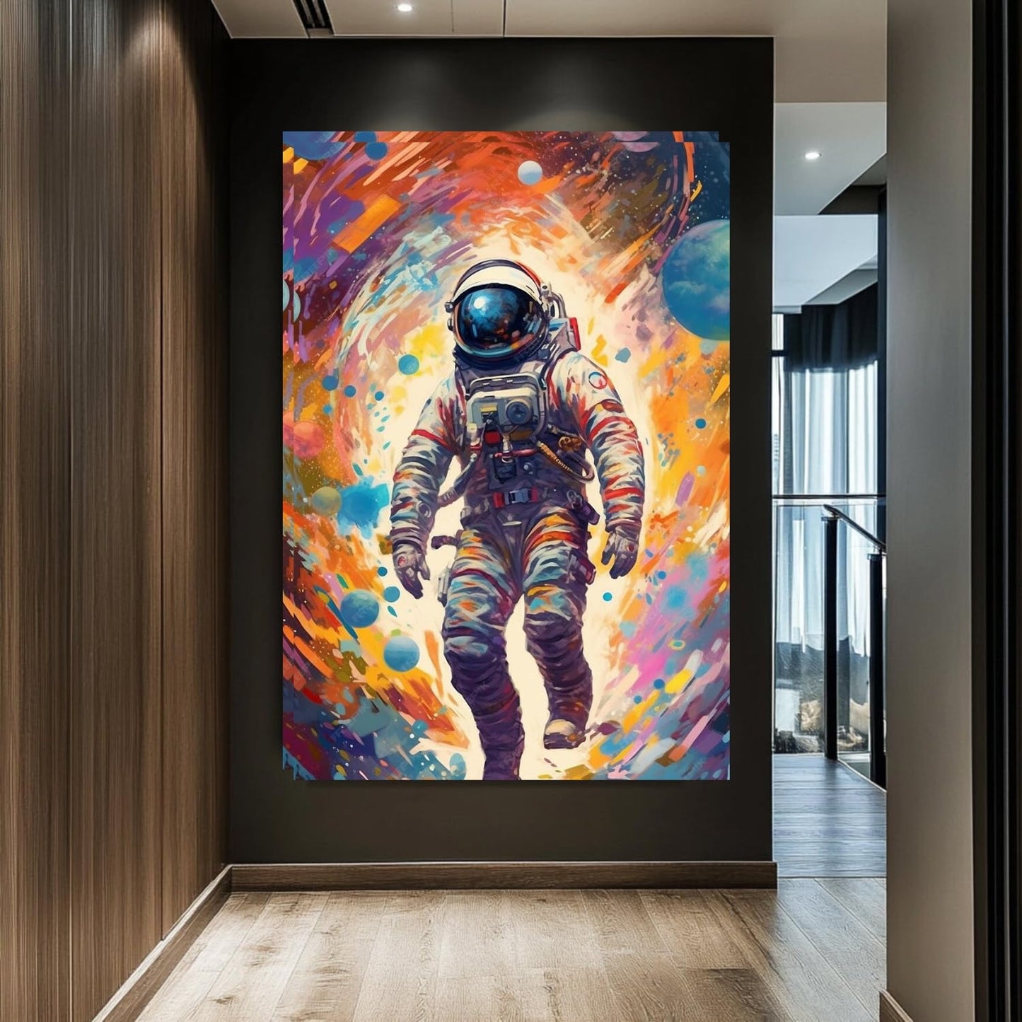 Webelkart Premium Acrylic Astronaut Canvas Painting For Wall Decoration/Wall Art Print for Living Room/Home Decoration Gift Item, Wall Painting (19 x13 Inches) Wall Art