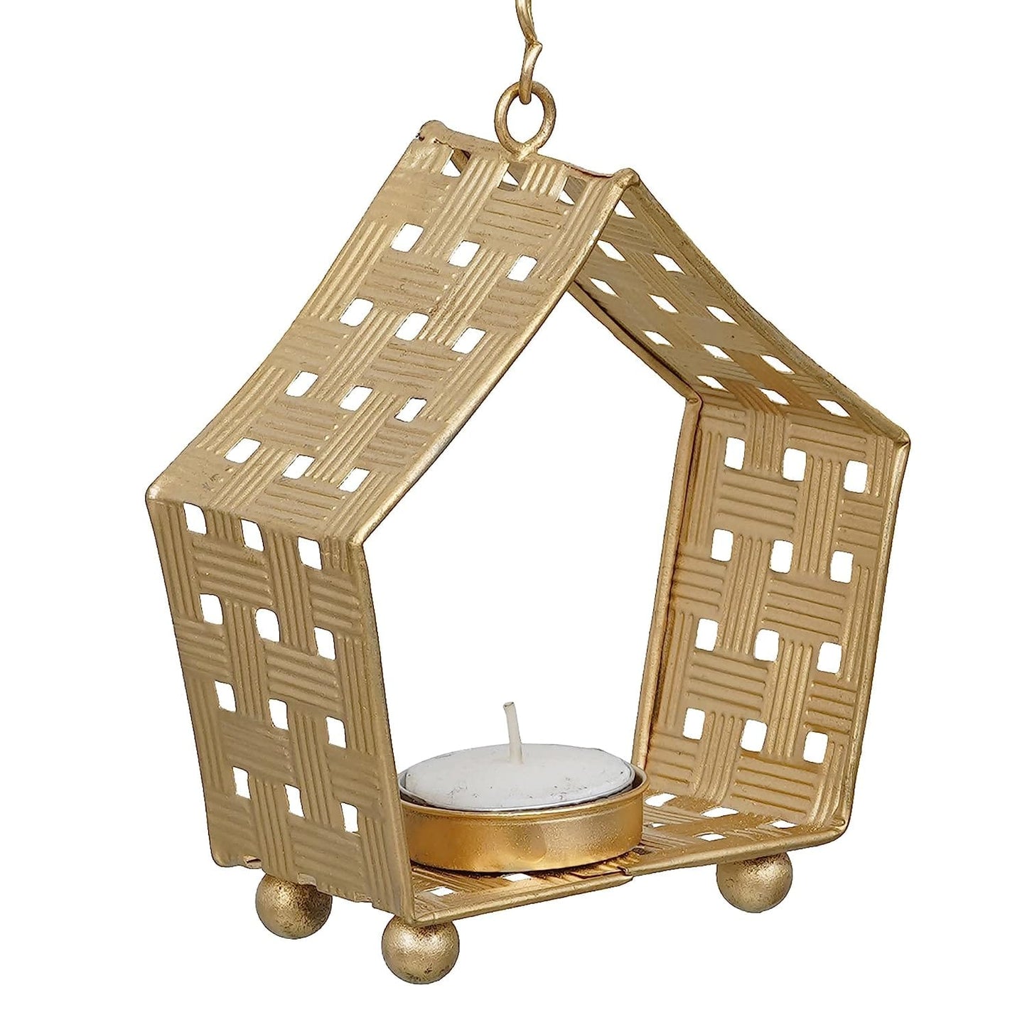 JaipurCrafts Premum Tree Shape Wall Decorative Hanging Metal Tealight Candle Holder for Balcony Living Room - Candle Holder for Diwali and Christmas Decorations