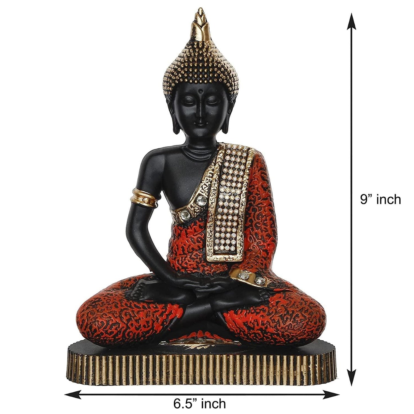 Webelkart Premium Meditating Sitting Gautam Buddha Idol Statue Showpiece for Home/Office Decor (9 Inches, Plastic)