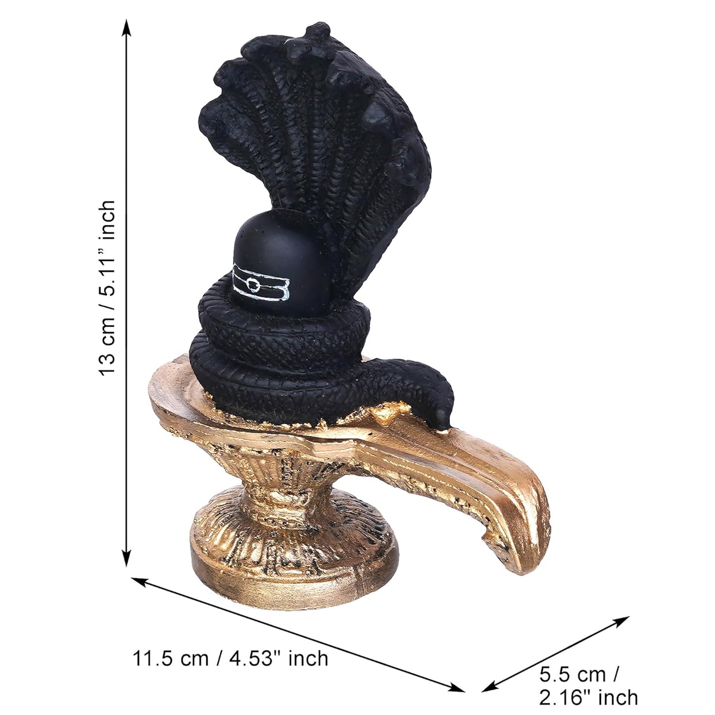 JaipurCrafts Premium Shivling with 5 Snake Shiv Lingam Statue Snake Idols of Shiva for Home Temple Decorative Diwali Vastu Gifts (Resin-5.11" Inches)