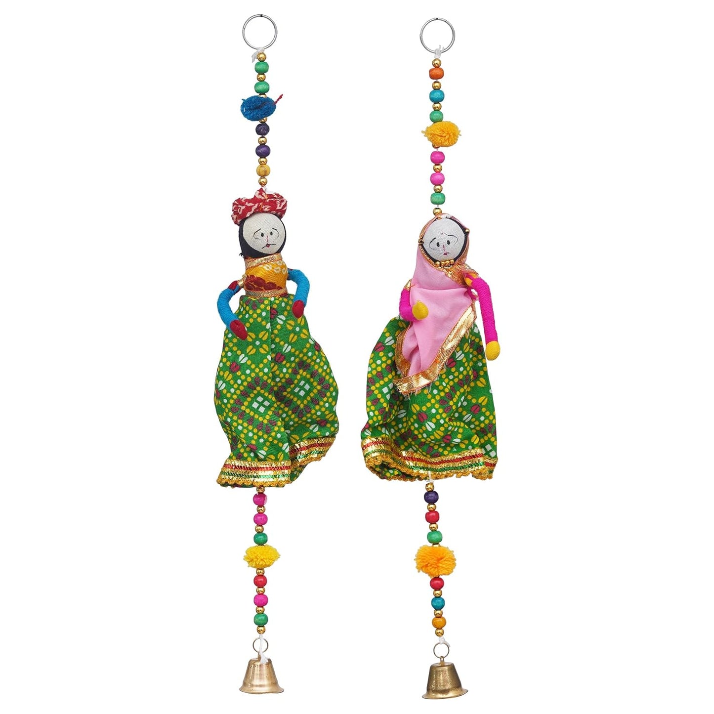 JaipurCrafts Handmade Rajasthani Idol/Door Hangings/Wall Hanging/Home and Office Decor/Home Furnishin Jaipuri Couples (puppetswallhanging-1)