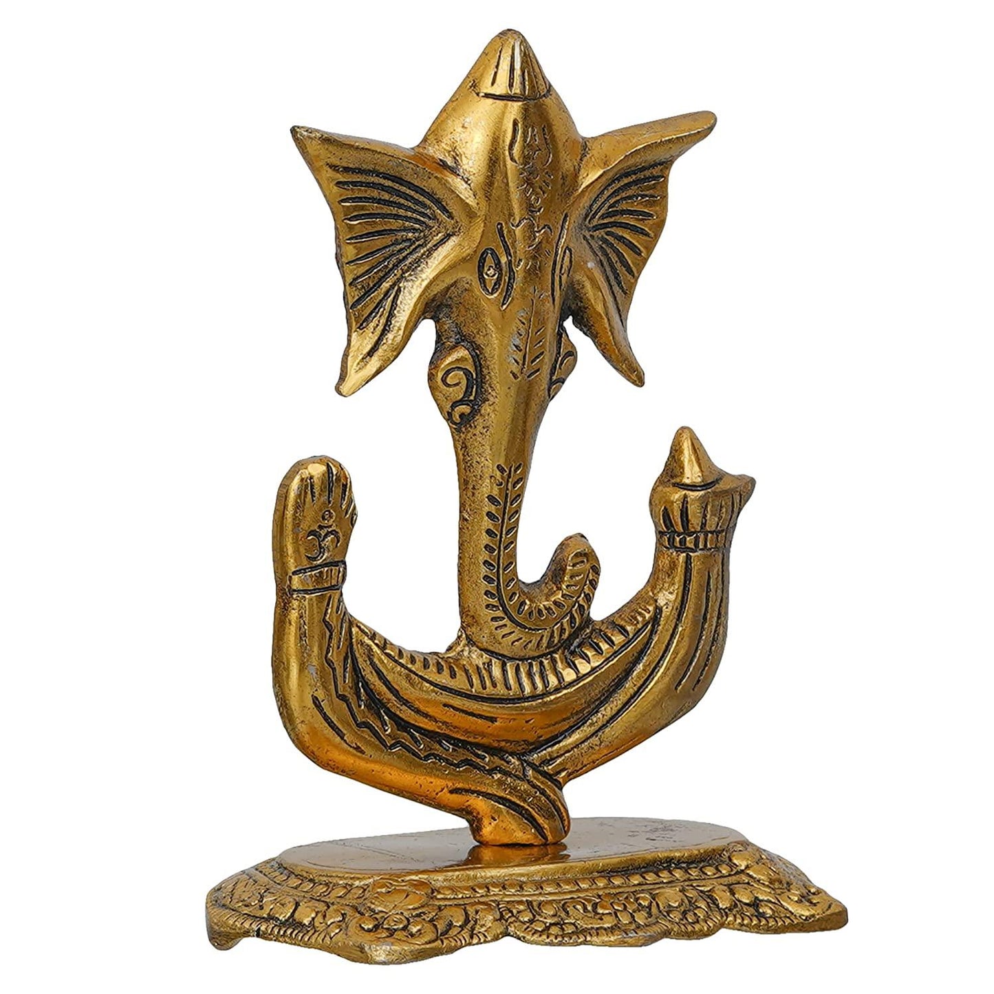 Webelkart Premium Metal Gold Finish Invisible Ganesha Idol Statue for Home and Office Decor| Ganesha Murti for Home (6.5 Inches)