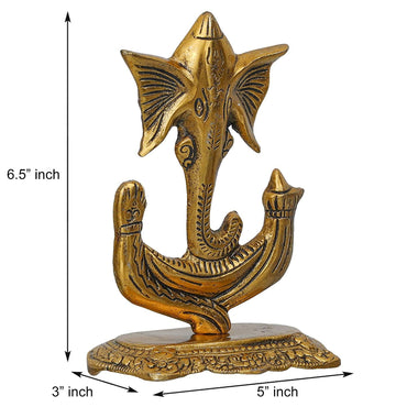 Webelkart Premium Metal Gold Finish Invisible Ganesha Idol Statue for Home and Office Decor| Ganesha Murti for Home (6.5 Inches)