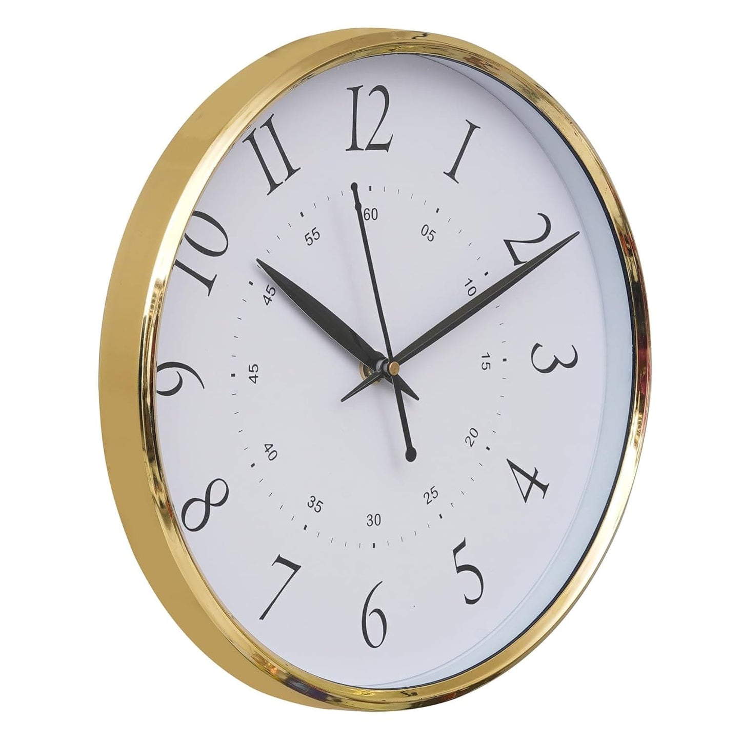 JaipurCrafts  Premium Plastic Wall Clock for Home and Office Decor/Office Wall Clocks/Wall Clock for Living Room (Gold)