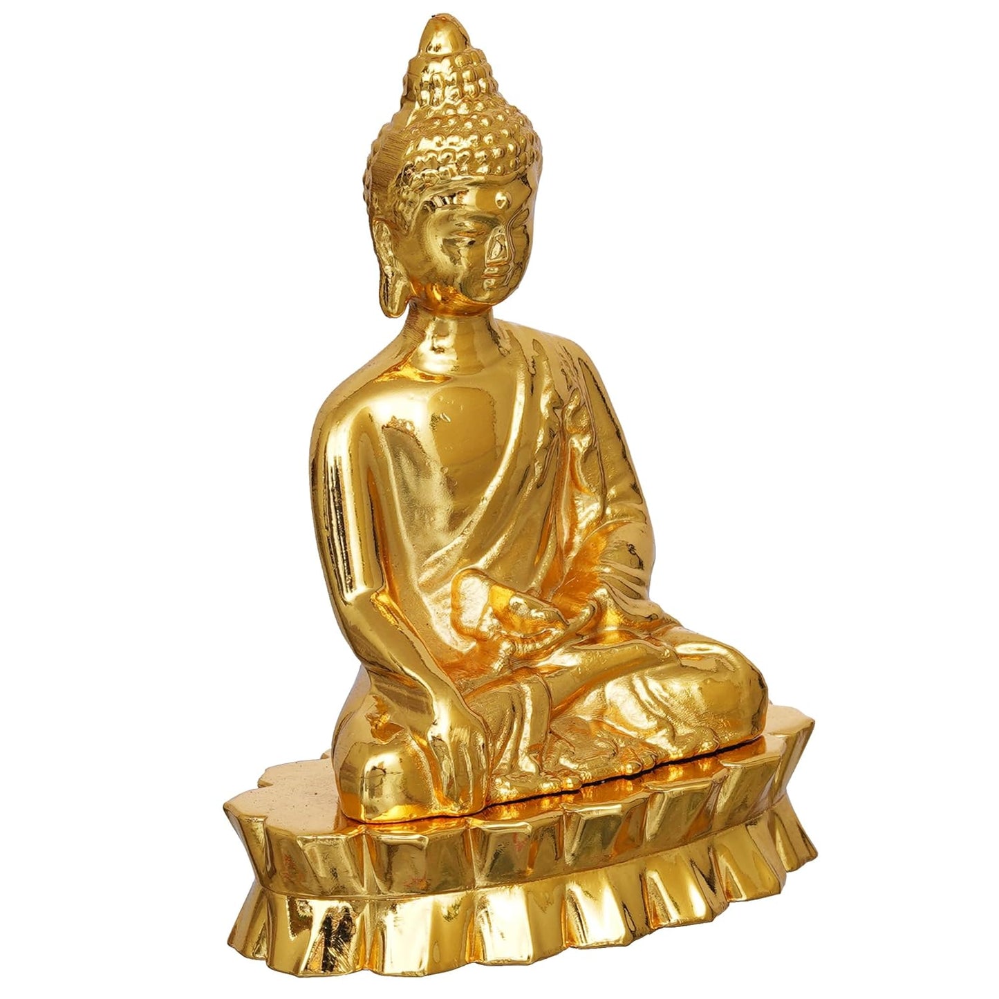 JaipurCrafts Premium Lord Metal Gautam Buddha Statue Showpiece for Home/Office Decor |Decorative Items for Home - Car Dashboard Idols (3.5" Inches-Gold)