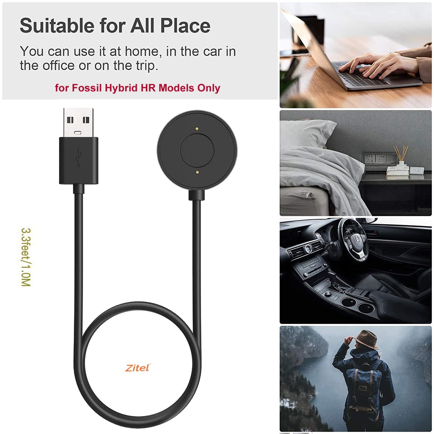 Zitel  Charger for Fossil Hybrid HR Smartwatch Charging Cable