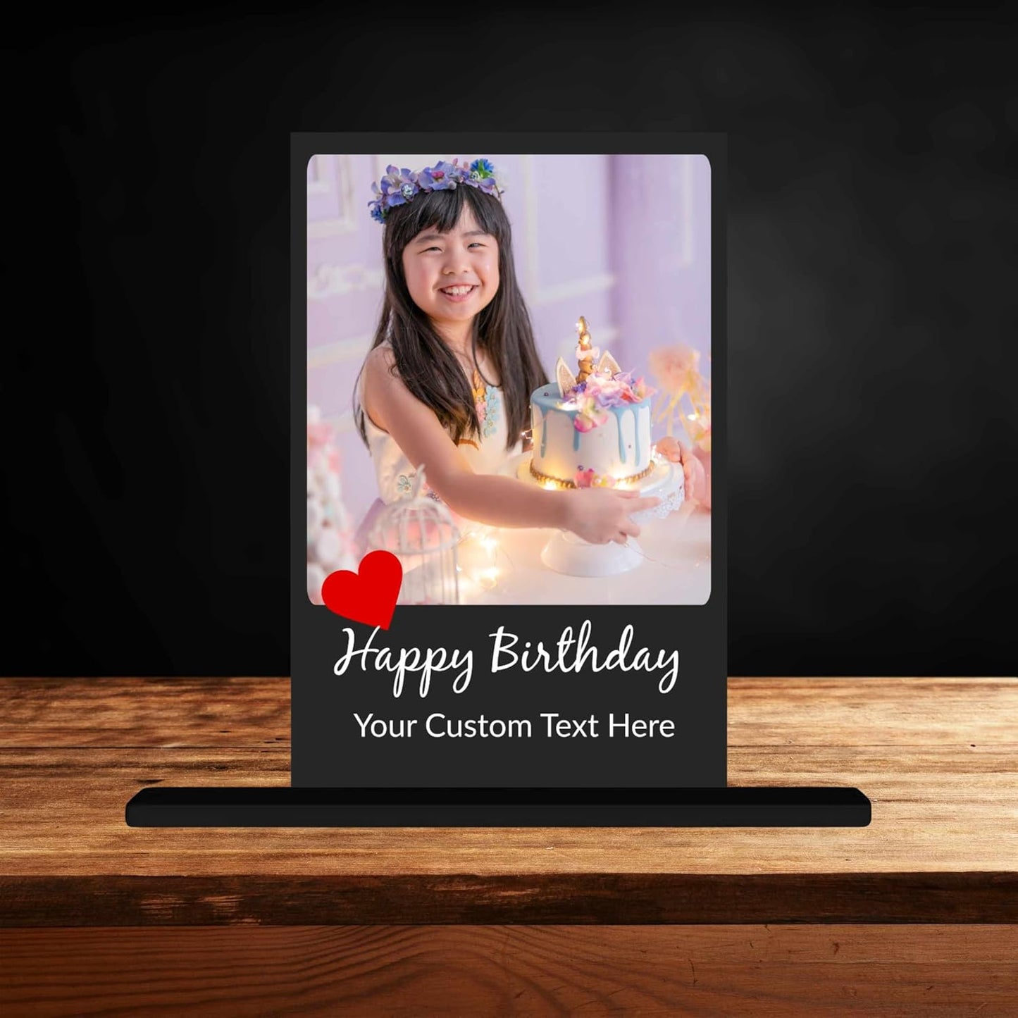 JaipurCrafts  Customised Acrylic Printed Happy Birthday Table Plaque with table stand Personalised with Name, Decoration/Gift For Family/Friend/Girlfriend/Boyfriend 4 X 6 Inches
