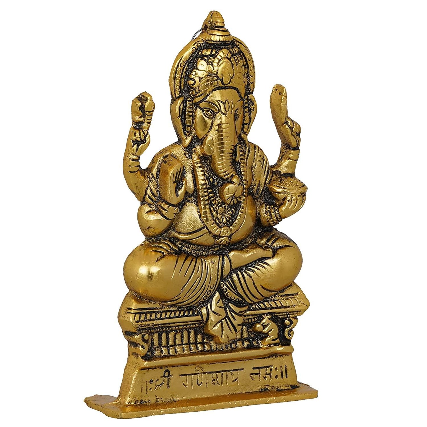 Webelkart Premium Metal Ganesha Idol for Home and Office Decor | Ganesha Idol for Car Dashboard ( 8.5 Inches)