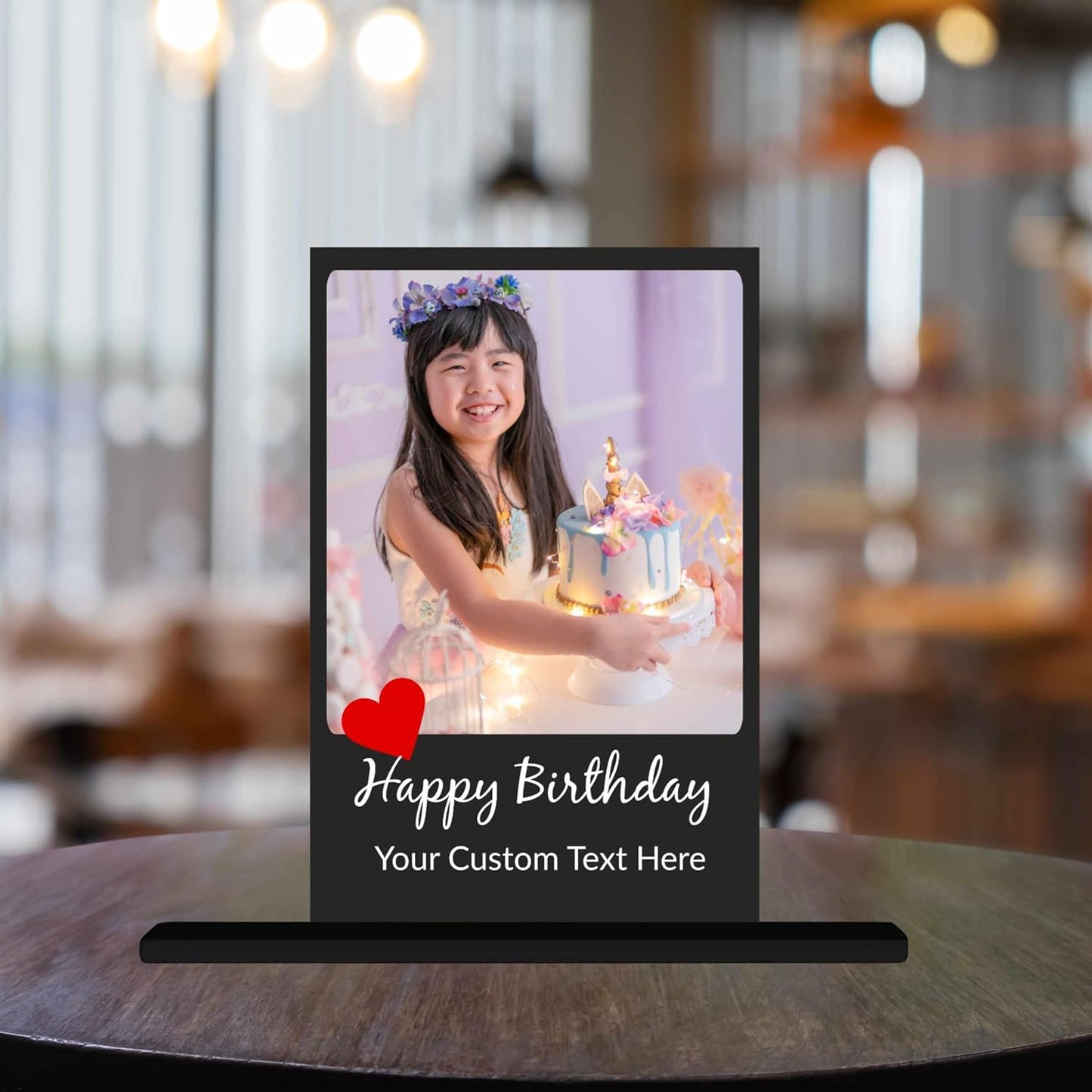 JaipurCrafts  Customised Acrylic Printed Happy Birthday Table Plaque with table stand Personalised with Name, Decoration/Gift For Family/Friend/Girlfriend/Boyfriend 4 X 6 Inches