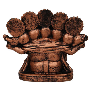 Webelkart Polyresin Panchmukhi Ganesha Idol Statue Showpiece for Car Dashboard, Home Temple and Office |5 x 5 x 2 Inches , Copper