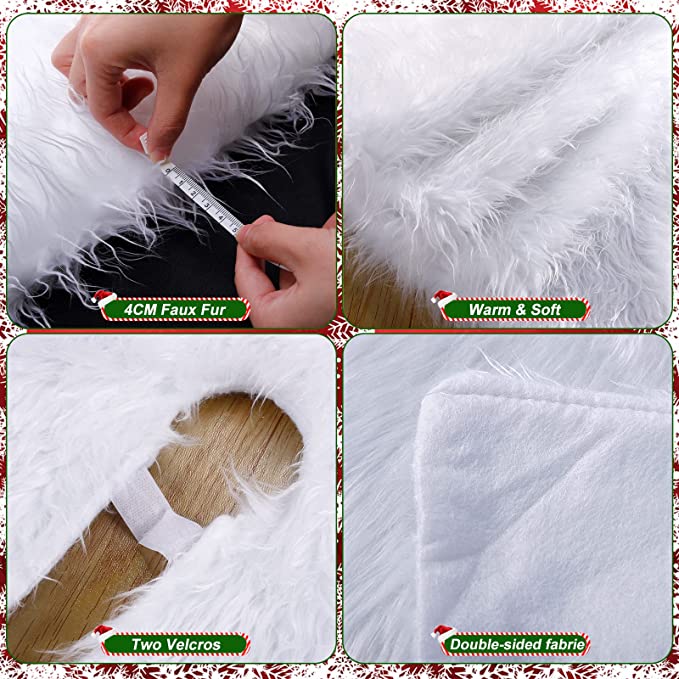 Christmas Tree Skirt - Faux Fur Christmas Tree Mat