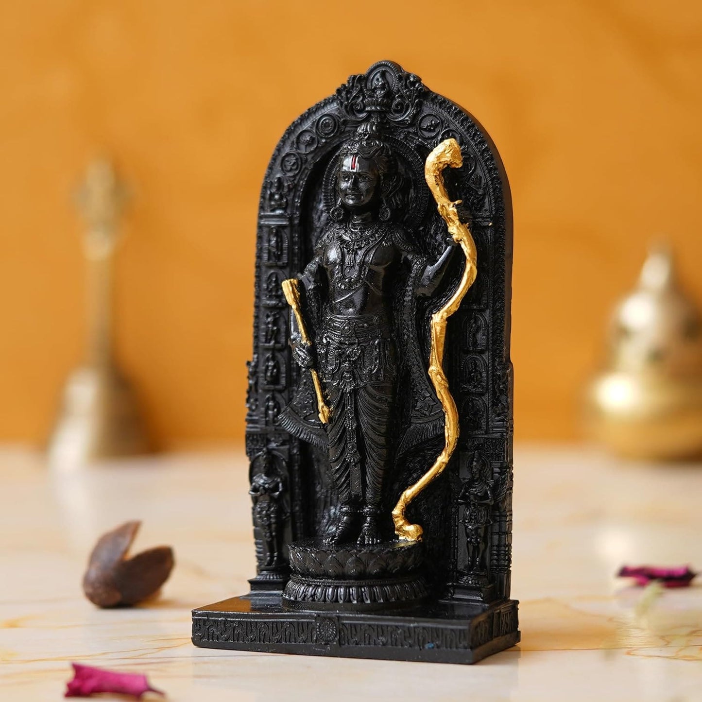 JaipurCrafts Premium Lord Ayodhya Ram lalla Idol Murti Showpiece | Ram ji ki Murti Lalla Murti in Ayodhya Mandir for Home and Office Decor (6" Inches)