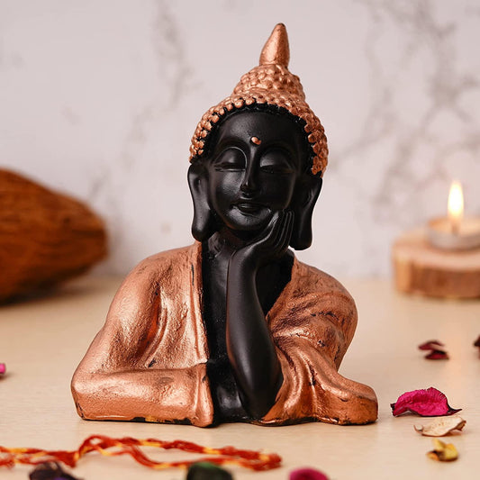 Webelkart Premium Thinking Gautam Buddha Polyresin Showpiece (7.5 x 6 x 4 Inches, Multi)