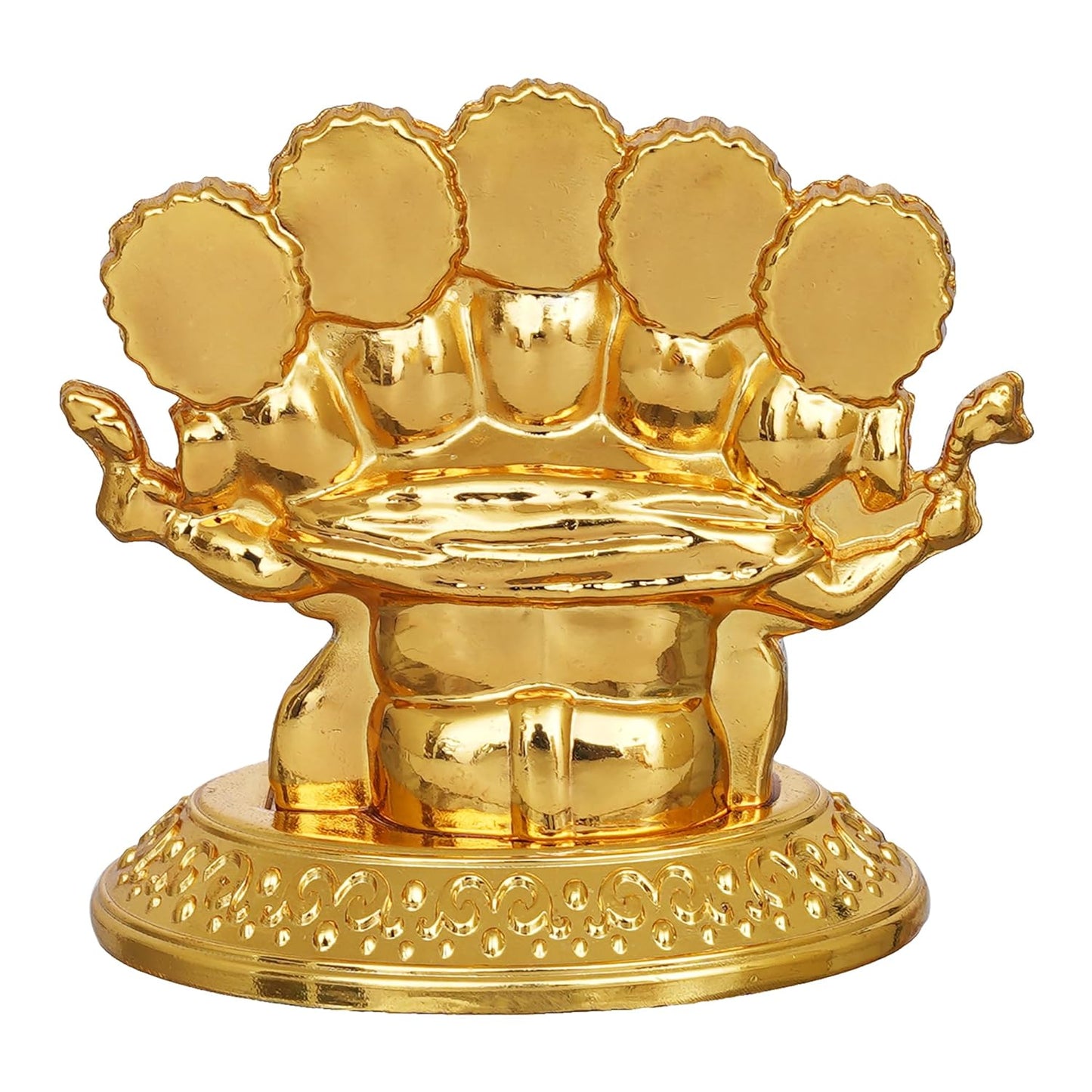 JaipurCrafts Premium Panchmukhi Metal Ganesha Idol Statue Showpiece for Car Dashboard, Home Temple and Office Decor |(2.5 x 1.77 x 2.56 Inches) Gold