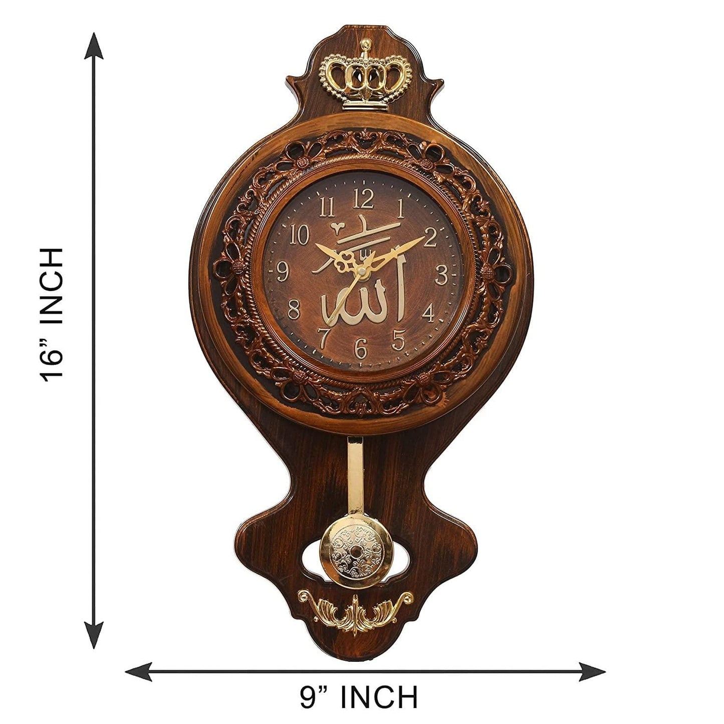 Webelkart Designer Macca Madina Plastic Pendulum Wall Clock for Home/Living Room/Bedroom / Kitchen- 16 in