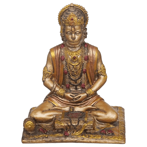 Webelkart Premium Meditating Lord Hanuman ji Idol Statue Showpiece for Home and Pooja Decor | Bajrang Bali Murti for Home Temple Book Reading Hanuman Ji Murti Showpiece (4 Inches. Bronze Finish)- hanuman ji idol online