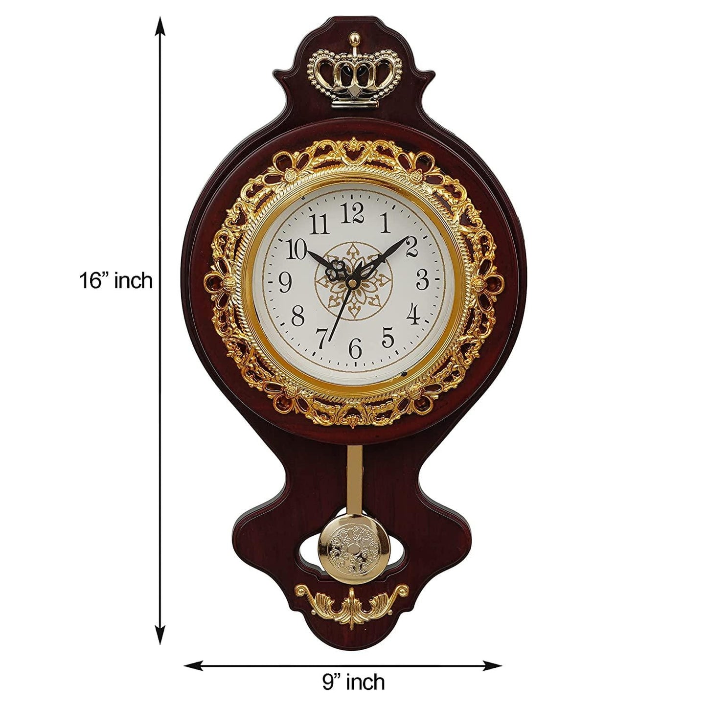 Webelkart Designer Mecca Madina Allah Plastic Pendulum Wall Clock