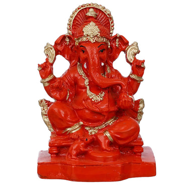 JaipurCrafts Polyresin Ganesha Statue for Car Dashboard Ganesha Murti Ganpati Idol Figurine for Home Temple| Ganesha Idol for Car Dashboard -Ganesha Idol for Home Decor Entrance (4 inches,Orange)