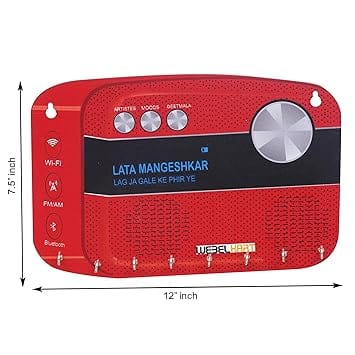 JaipurCrafts  Premium Saregama Carva Designer Key Chain Hanging Board/Wall Hanging Key Holder for Home and Office Decor (8 Hooks- Red)