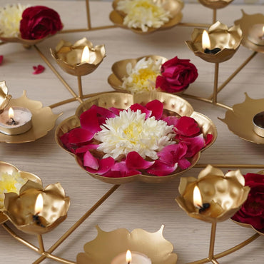 JaipurCrafts Decorative Rangoli Stand Handcrafted Diya for Diwali Decorationfor Bowl for Floating Flowers and Tea Light Candles Home and Table Decor| Urli Bowl for Home Decor