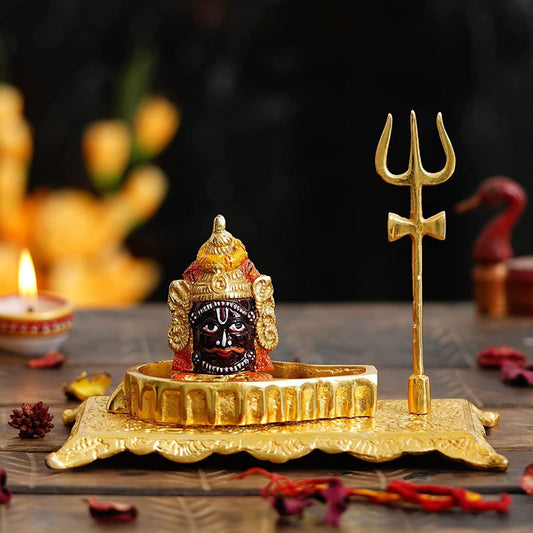 Webelkart Premium White Metal Colored Lord Shiva Statue/Mahakaal/shivling for Home puja| Abhishek Shviling for Home