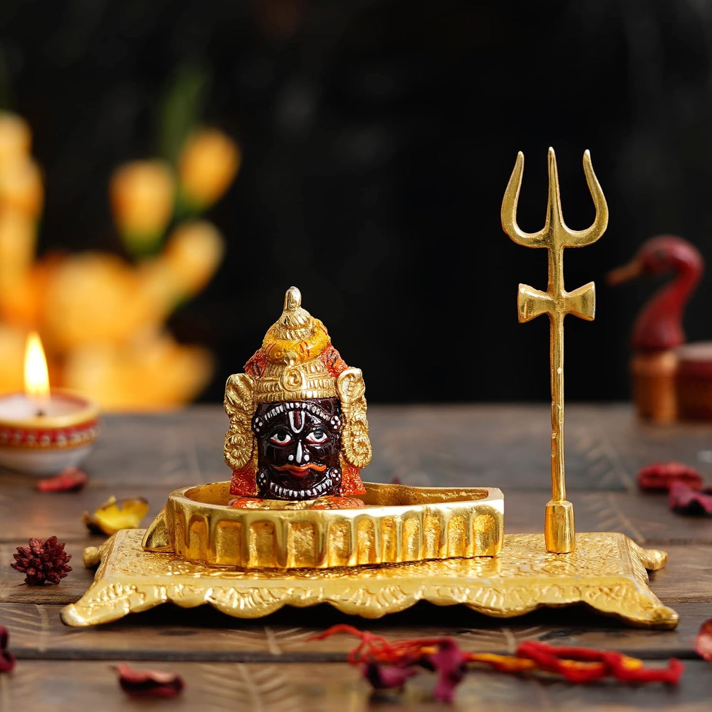 Webelkart Premium Shivling for Home Puja Metal Shivlinga,Pooja Beautiful Mahakal Murti - Mahakaleshwar Shivling Idol Mahakal Shivling Idol Shivling Murti