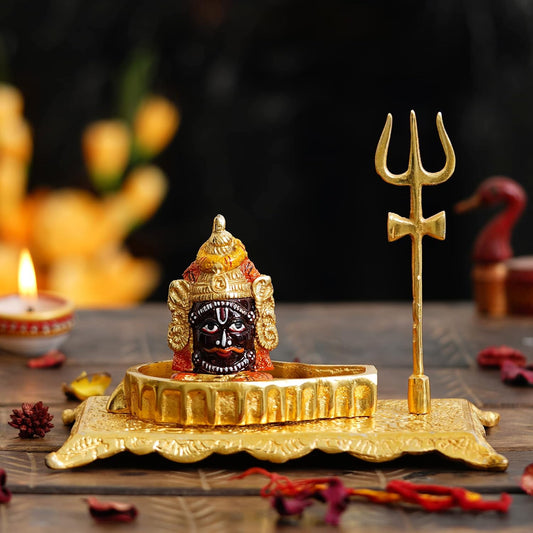 Webelkart Premium Shivling for Home Puja Metal Shivlinga,Pooja Beautiful Mahakal Murti - Mahakaleshwar Shivling Idol Mahakal Shivling Idol Shivling Murti