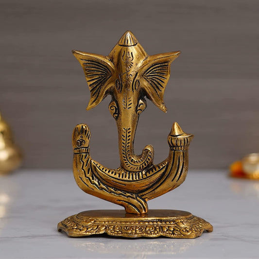 Webelkart Premium Metal Gold Finish Invisible Ganesha Idol Statue for Home and Office Decor| Ganesha Murti for Home (6.5 Inches)