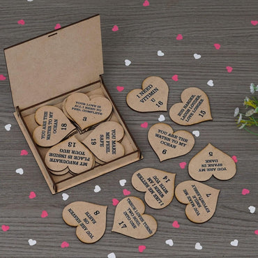 JaipurCrafts Premium I love You Greetings Cards for Couples - Love Gift Box 20 Cards with Reasons Why I Love You in Message Box,Valentine's Day, Gift For Girlfriend/Boyfriend Wooden Gift Box 4.5"