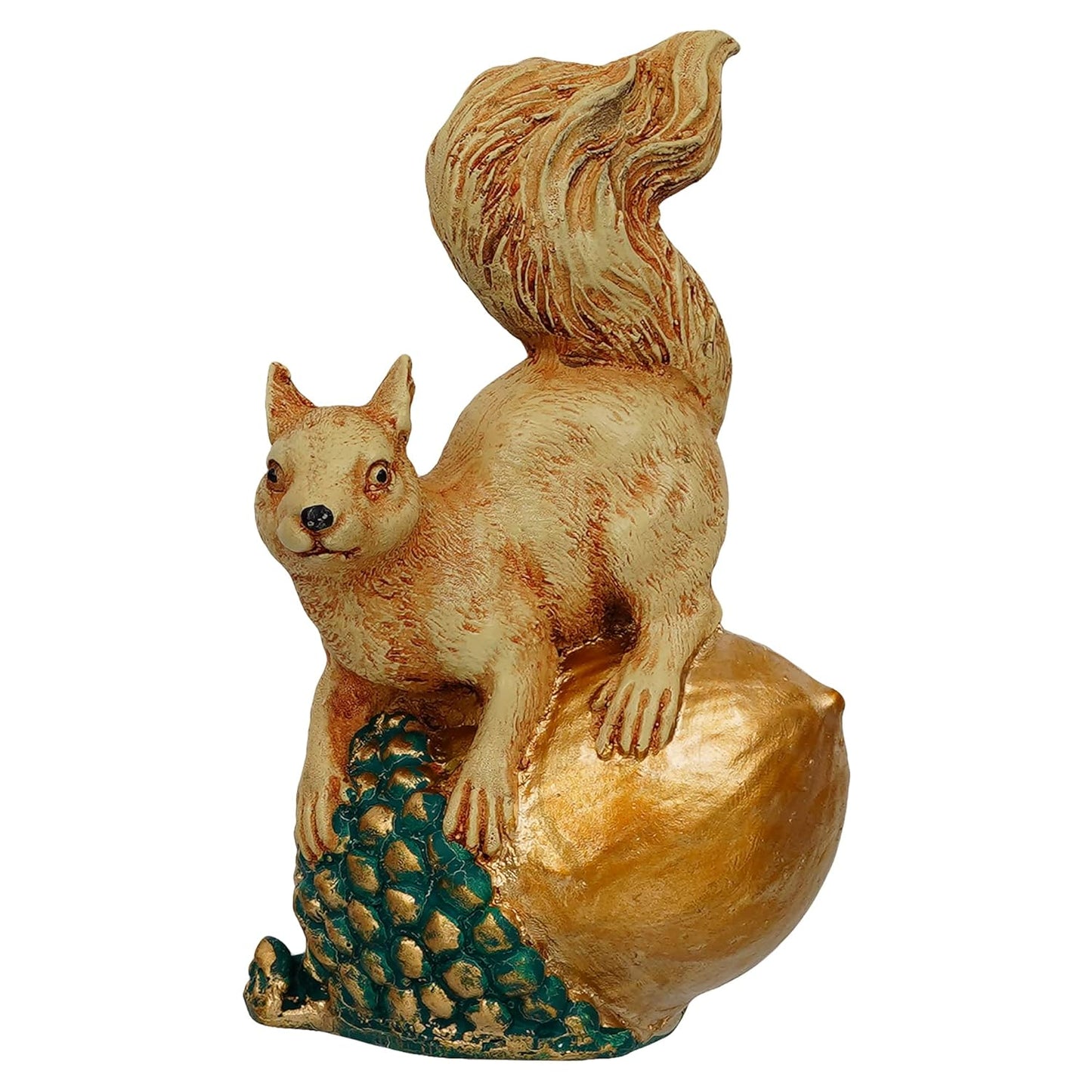 Webelkart Premium Sitting Squirrels Polyresin Showpiece for Home and Office Decor (6.4 x 4 x 3 Inches, Multicolour)