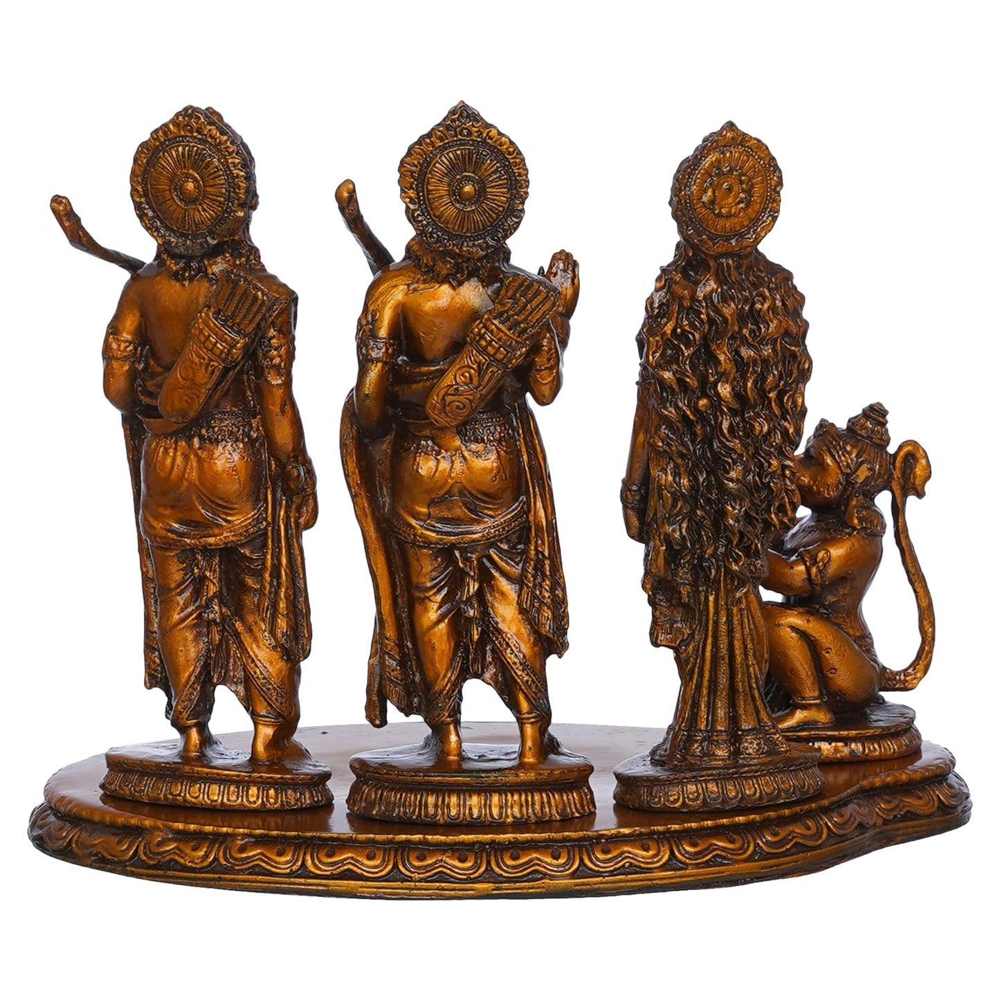 JaipurCrafts Premium Ram Darbal Idol Statue Showpiece for Home Decor | Ram Darbar Murti | Ram Parivar Statue for Home Decor (Resin -7.48 Inches) Pooja Decor Idol
