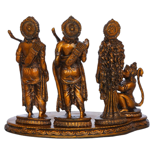JaipurCrafts Premium Ram Darbal Idol Statue Showpiece for Home Decor | Ram Darbar Murti | Ram Parivar Statue for Home Decor (Resin -7.48 Inches) Pooja Decor Idol