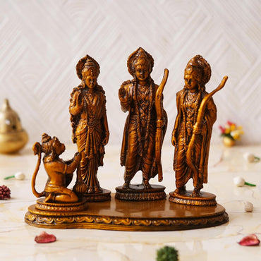 JaipurCrafts Premium Ram Darbal Idol Statue Showpiece for Home Decor | Ram Darbar Murti | Ram Parivar Statue for Home Decor (Resin -7.48 Inches) Pooja Decor Idol