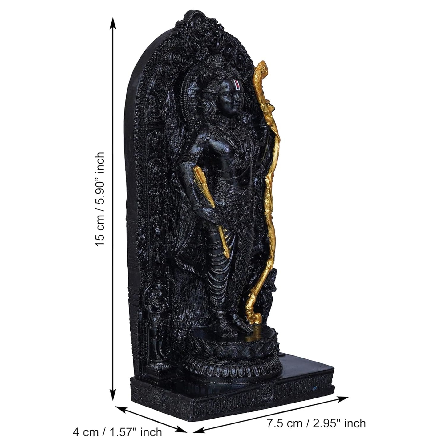 JaipurCrafts Premium Lord Ayodhya Ram lalla Idol Murti Showpiece | Ram ji ki Murti Lalla Murti in Ayodhya Mandir for Home and Office Decor (6" Inches)