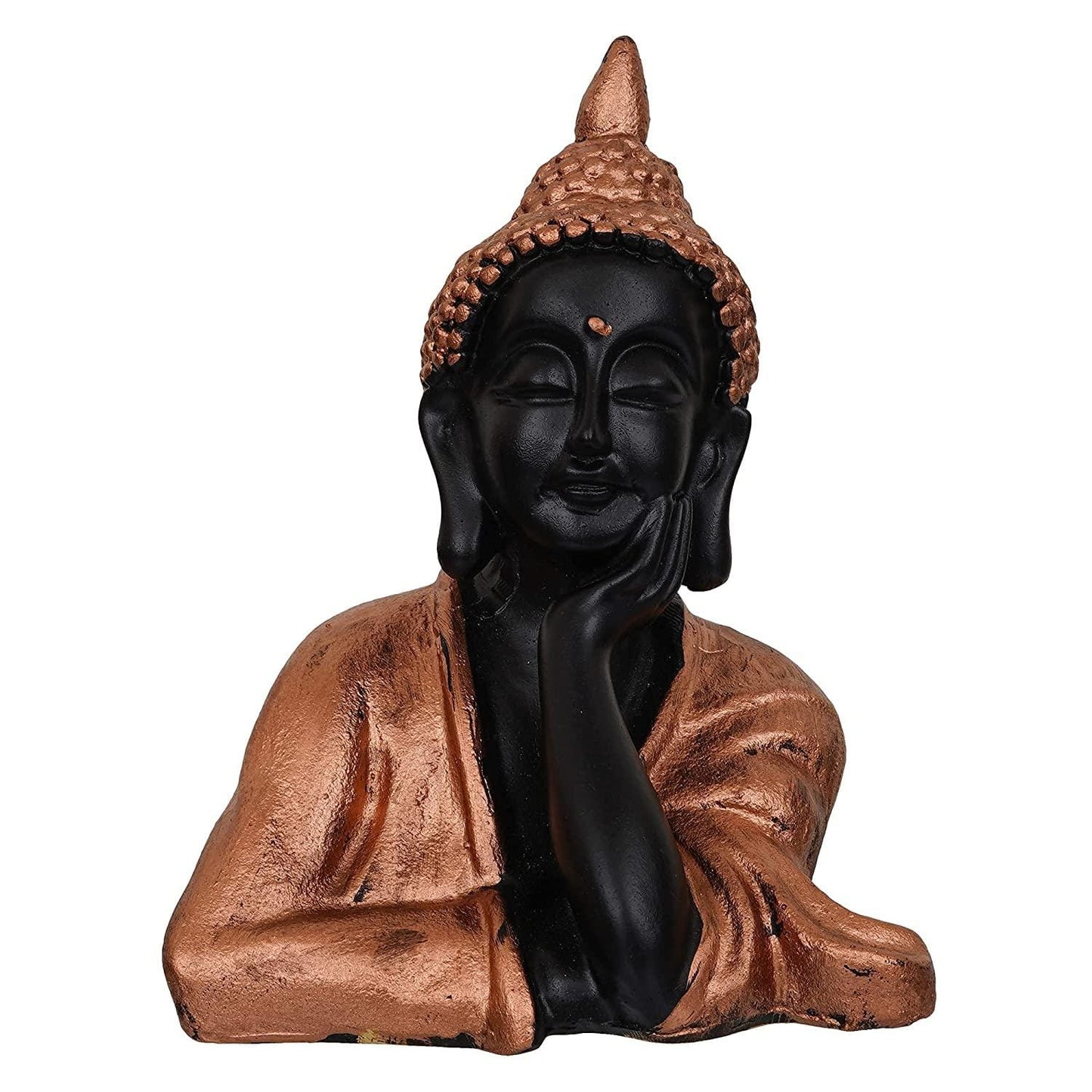 Webelkart Premium Thinking Gautam Buddha Polyresin Showpiece (7.5 x 6 x 4 Inches, Multi)