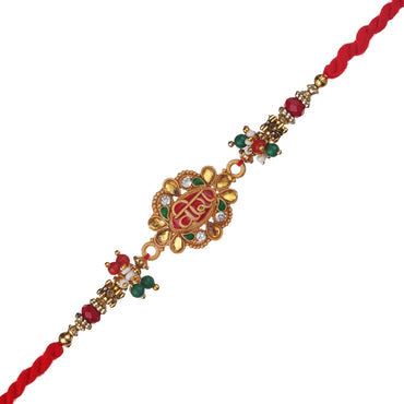 JaipurCrafts Premium Combo Of 1 Rakhi Set For Bhaiya And Bhabhi. Rakhi For Bhaiya Bhabhi, Lumba Rakhi For Bhabhi Rakshabandhan Gift