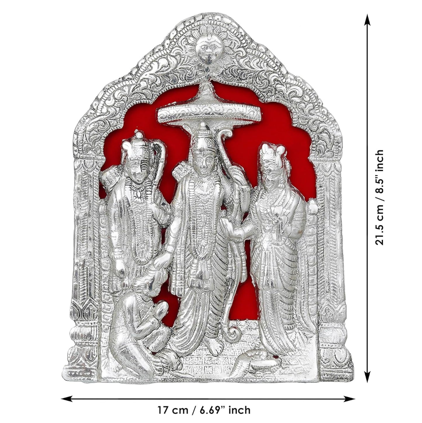 Webelkart Premium Metal Lord Ram Ji/Ram Darbar Idol Statue for Home and Office Decor, Ramdarbar Showpiece for Temple,Pooja Idol,Ram Darbar Murti,Ram Sita Laxman Hanuman for Puja