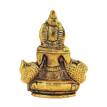 JaipurCrafts Premium Metal Lord Kuber Statue for Wealth and Harmony | God kuber Idol | Murti | Statue | showpiece for Home | Kuber ji ki murti for puja Decorative Showpiece (4 Inches,Gold)