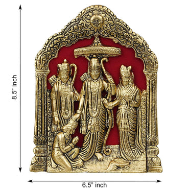 JaipurCrafts Premium Metal Ram Darbar Idol Statue for Home and Office Decor | Ram Darbar Murti for Home (8.5 Inches , Gold)