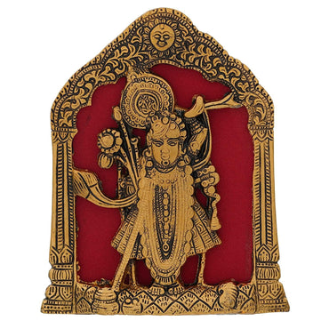 Webelkart Premium Metal Lord Tirupati Balaji Idol Statue Wall Hanging for Home and Office Decor| tirupati Balaji murti for Home Decor (6 x 8.5 Inches, Gold