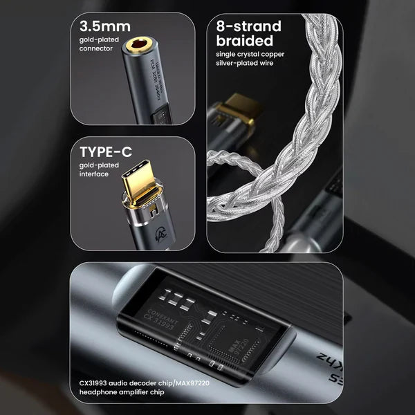 AUDIOCULAR SPARK Hi-Res Portable DAC Dongle CX31993 + MAX Amp